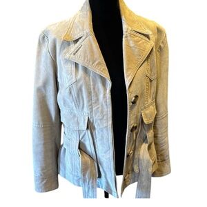Leather/Suede Great Northwest Clothing Company Leather Belted Blazer size medium